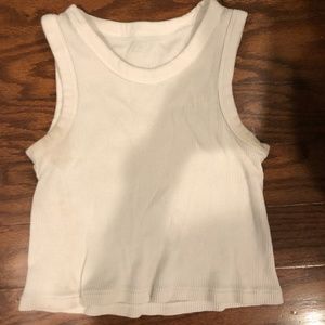 Brandy Melville White Ribbed Thick Strap Tank
